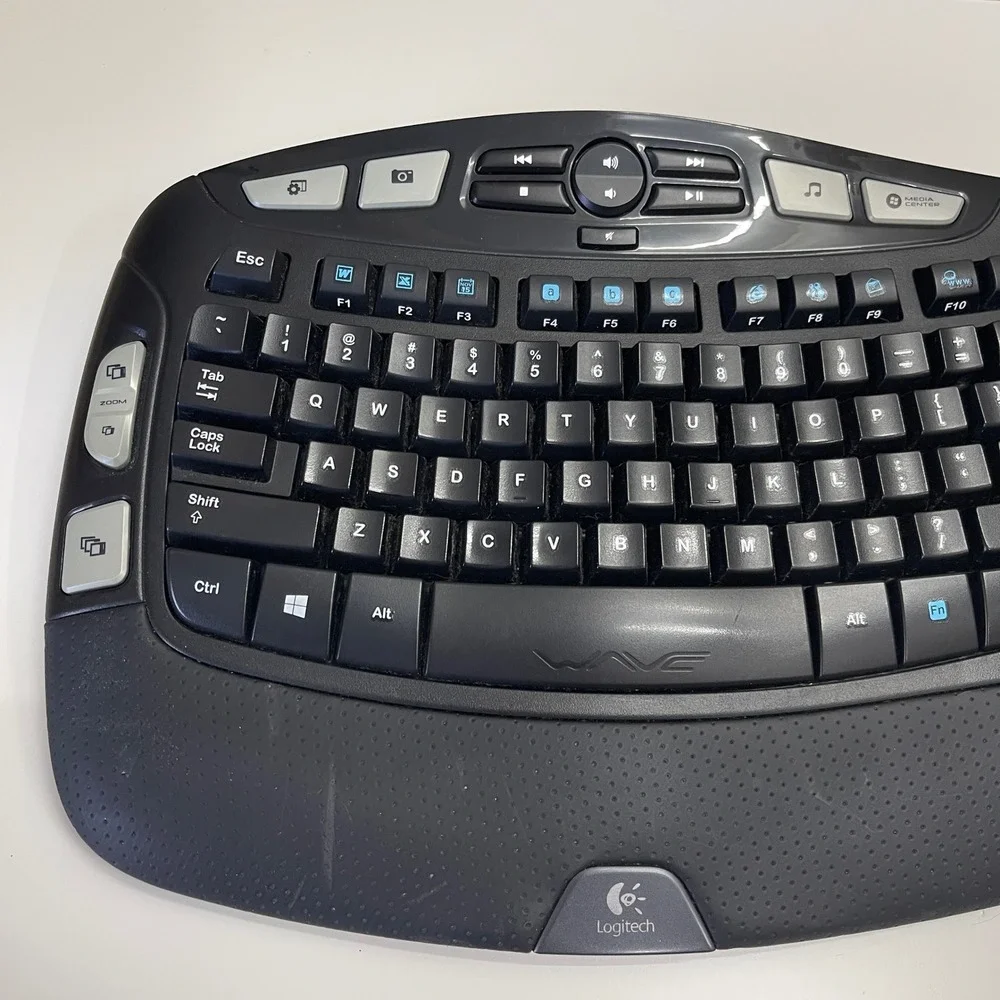 Logitech Wireless Keyboard Black K350 Wave‎ Ergonomic Comfort (NO Dongle)